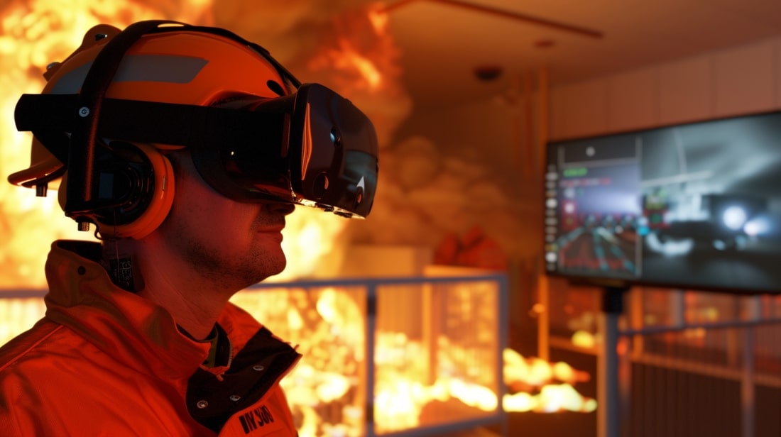 VR fire training safety