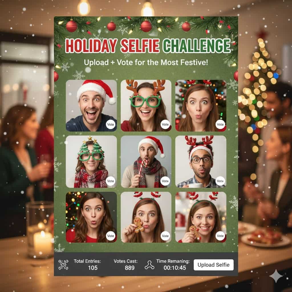 Holiday Selfie Challenge (Upload + Voting)